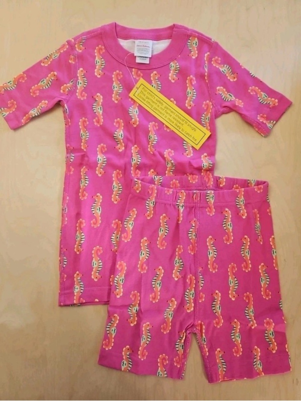 Hanna Andersson Pink Seahorse Short Sleeve Pajama Set - Picture 7 of 7
